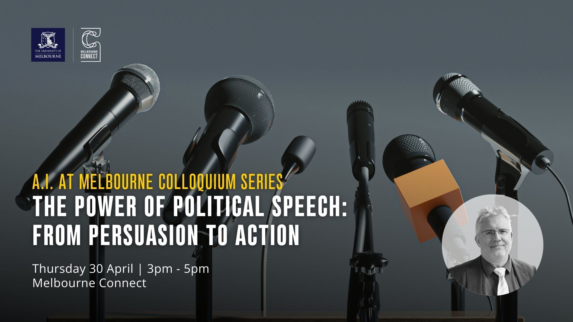 AI at Melb Power of Political Speech Banner