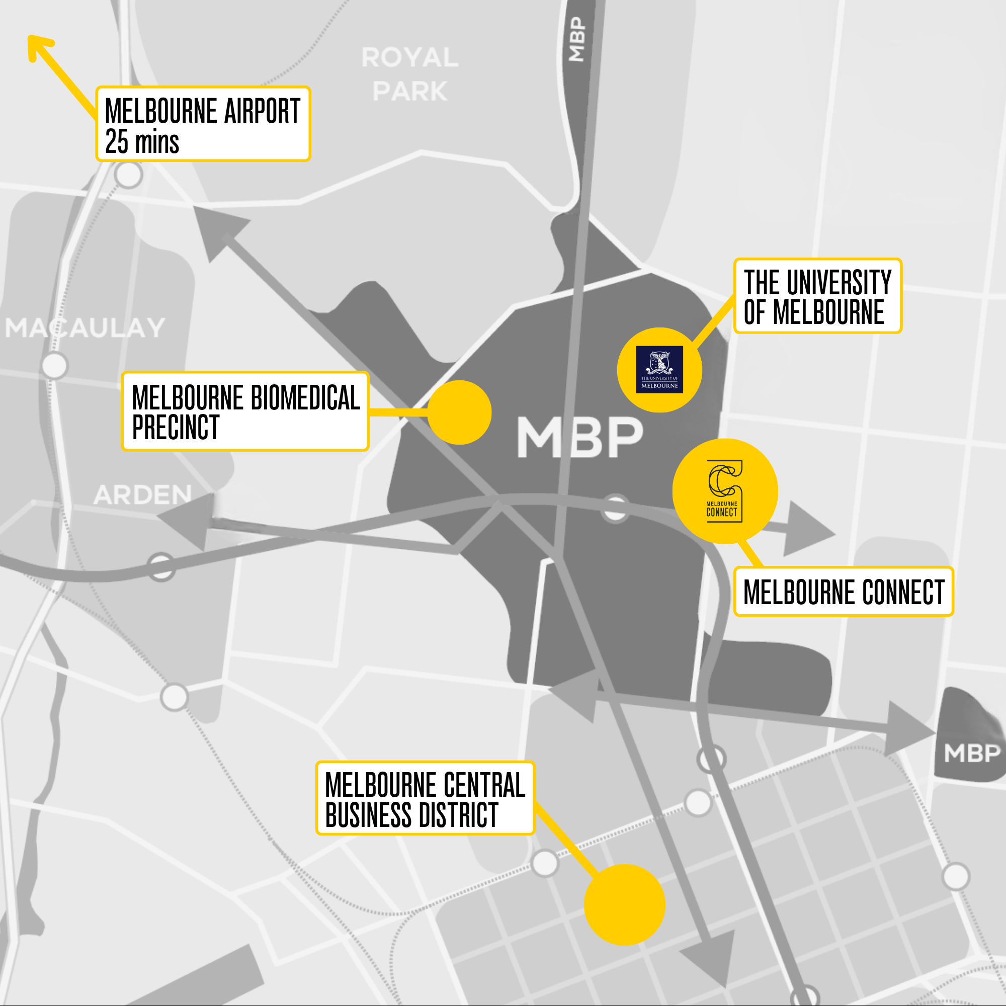 Map showing Melbourne Connect location